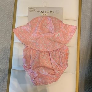 TAHARI Baby Sun Hat & and Swim Diaper Set